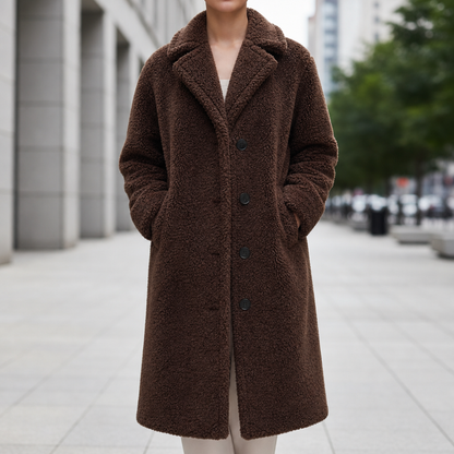 Women's Teddy Long Coat Oversized Button Front – Marlowe