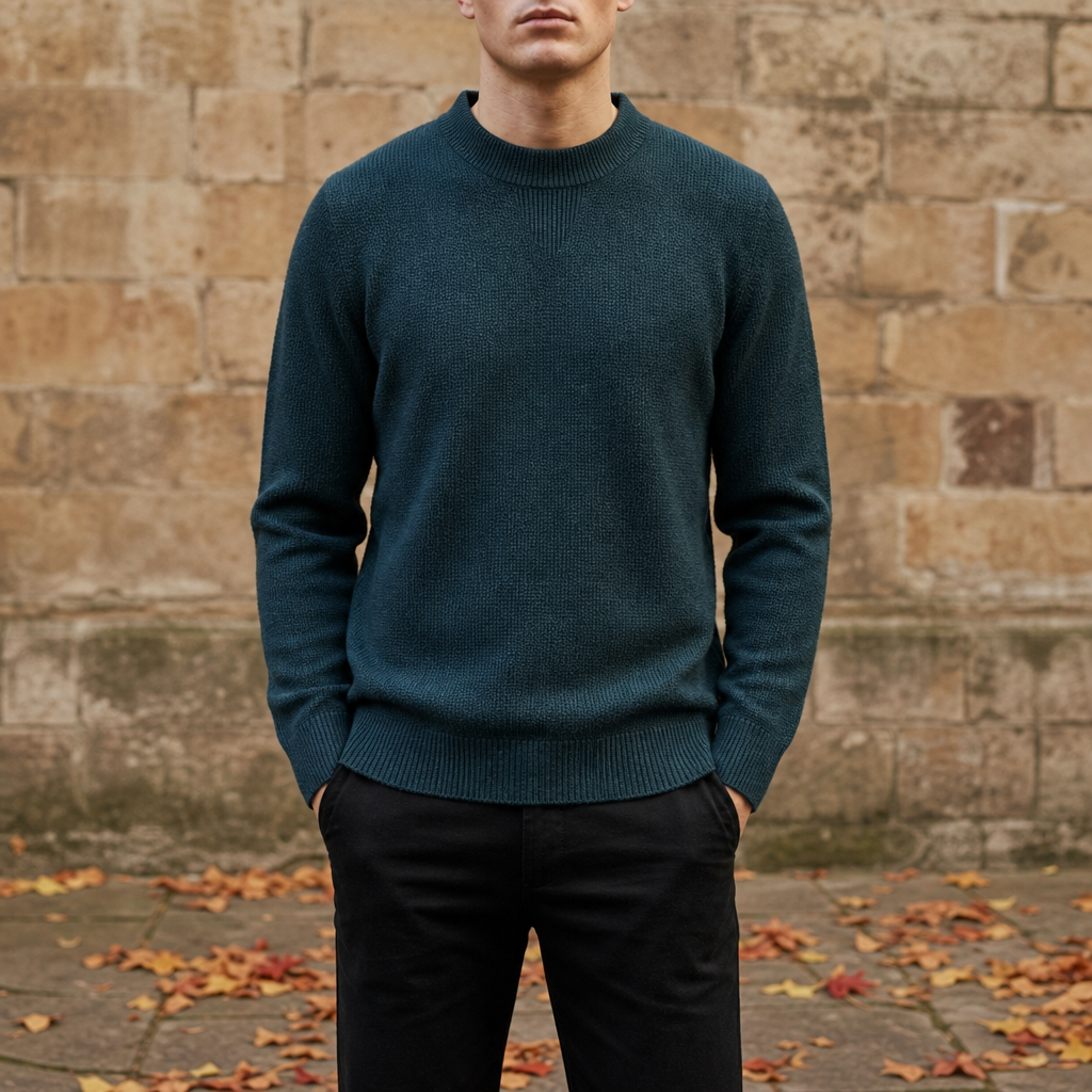 Cotton Blend Jacquard Mock Neck Sweater – Alaric