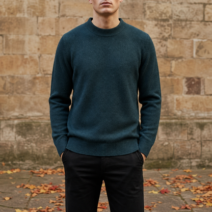 Cotton Blend Jacquard Mock Neck Sweater – Alaric