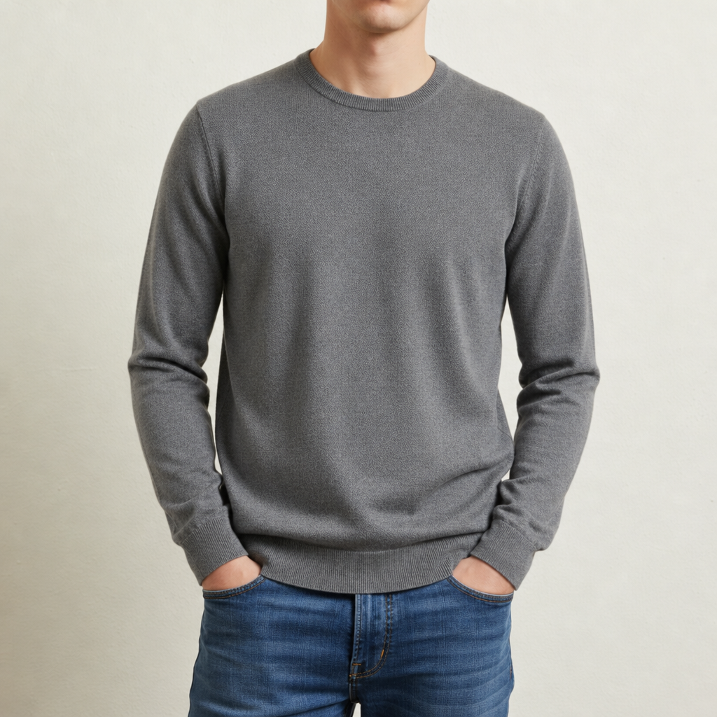 Crew Neck Sweater Lightweight Polyester Nylon Knit – Aurelia