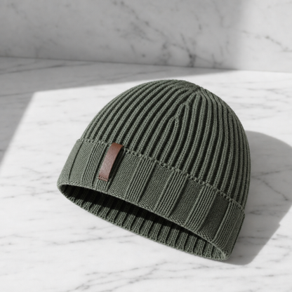 Unisex Ribbed Knit Beanie Cotton Blend Distressed Vintage – Elara