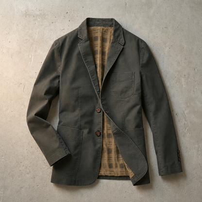Cotton Twill Blazer Two-Button Notch Lapel – Arden