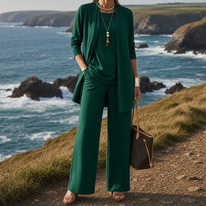 Three-Piece Loungewear Set Relaxed Fit Versatile Style – Elara