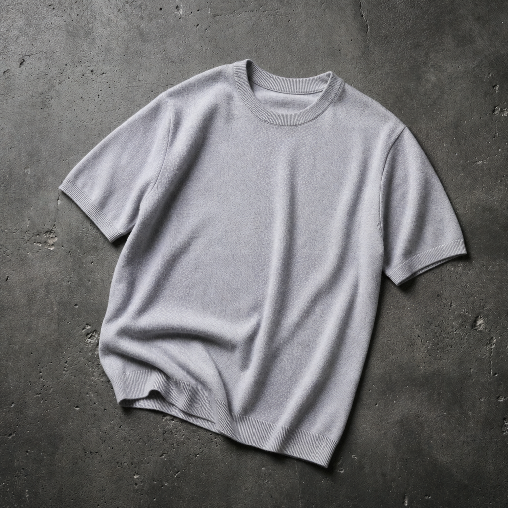 Cashmere Blend Knit Tee Fine Gauge Crew Neck – Marlowe