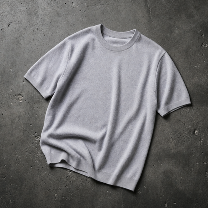 Cashmere Blend Knit Tee Fine Gauge Crew Neck – Marlowe