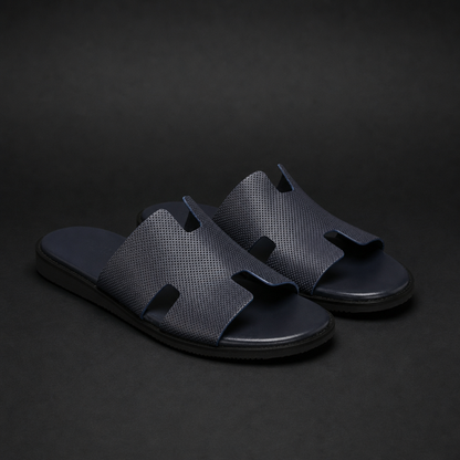 Slides Perforated H-Strap Faux Leather Slip-On – Marlowe