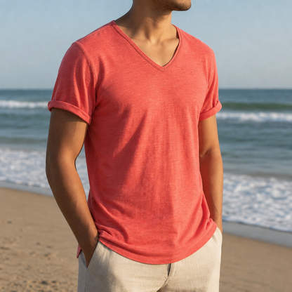 Organic Cotton V-Neck T-Shirt Relaxed Fit – Marlow