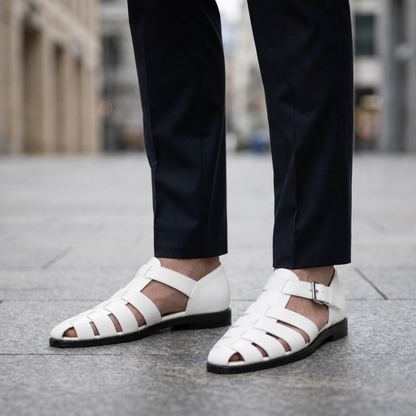 Fisherman Sandals Synthetic Leather Caged Slip On – Marlowe