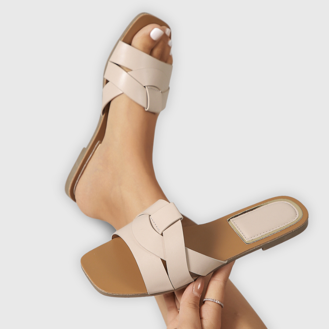 Jane Comfortable Slide Sandals with Elegant Shine – Stylish & Sophisticated Footwear