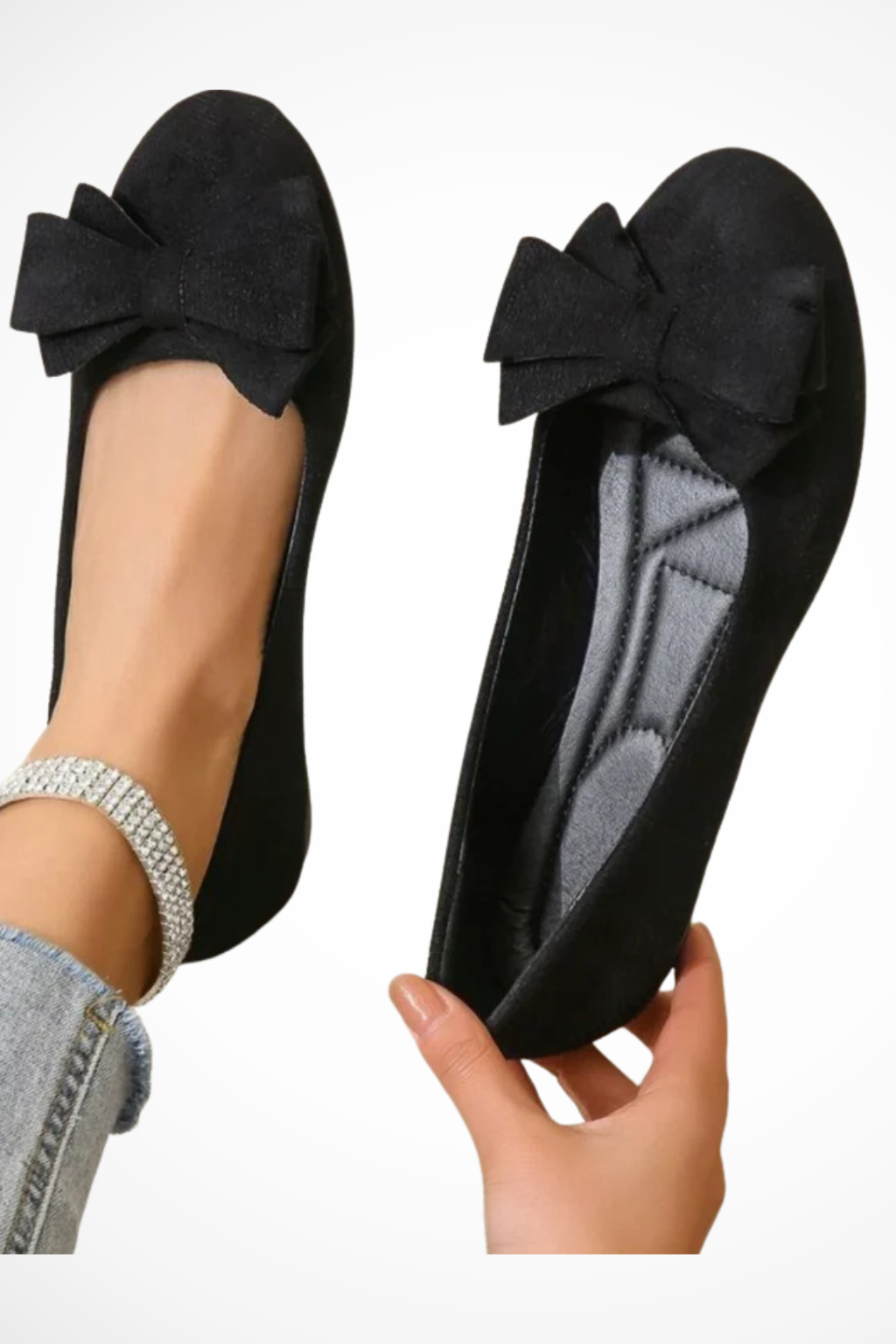 Lyra Comfortable Everyday Walking Flats with Elegant Bow Detail – Stylish Women's Footwear