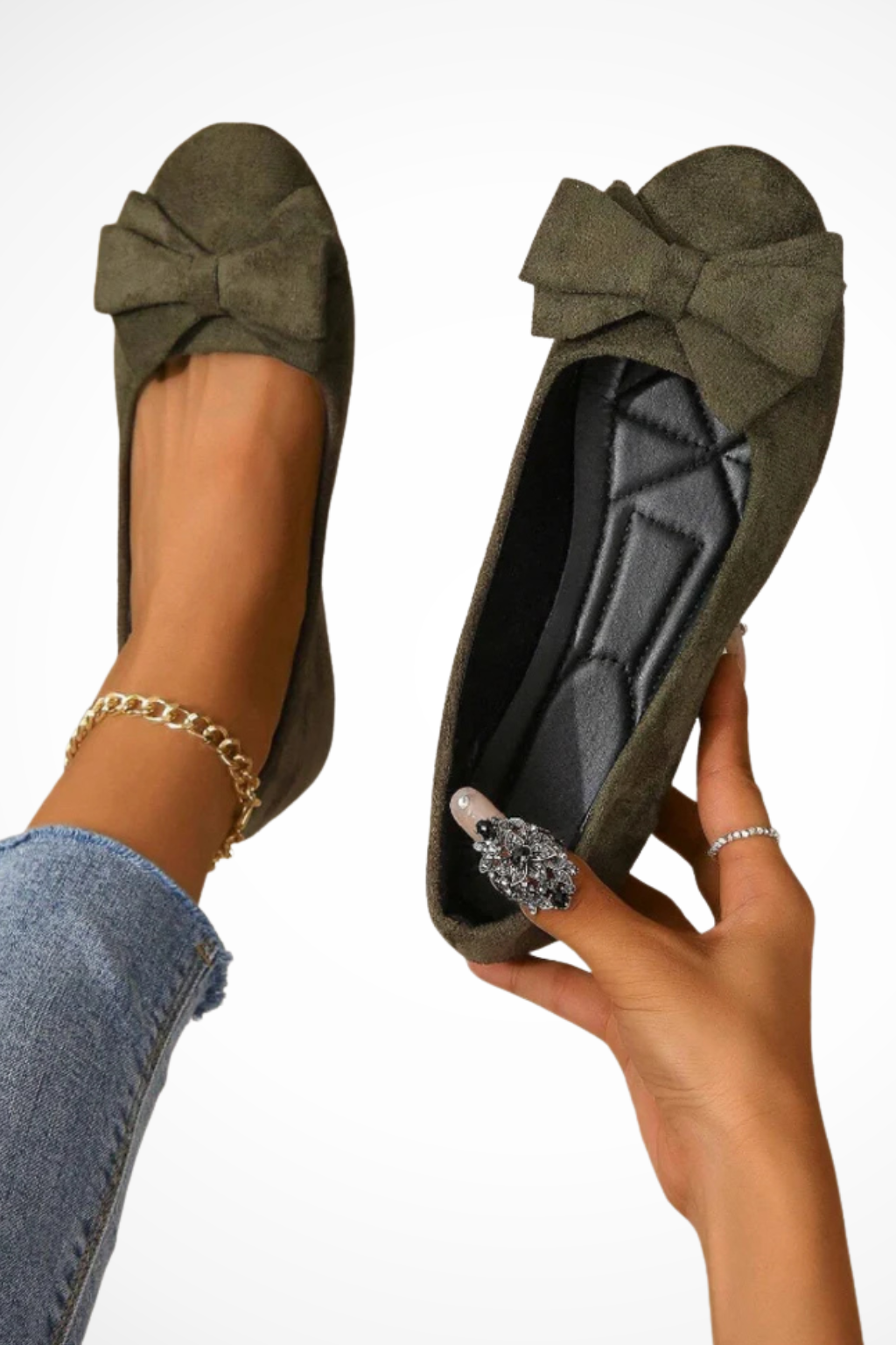 Lyra Comfortable Everyday Walking Flats with Elegant Bow Detail – Stylish Women's Footwear