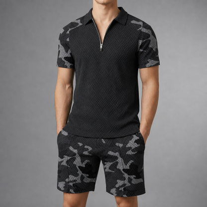 Camo Polo Shorts Set Cotton Blend Regular Fit – Calder