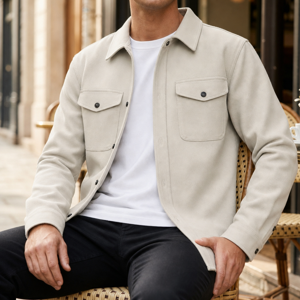 Shirt Jacket Relaxed Fit Button Up Collared – Rowan