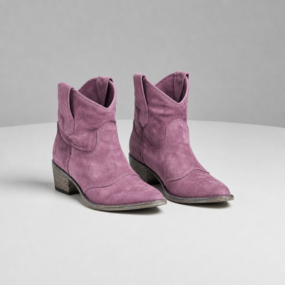 Western Ankle Boots for Women Pointed Toe Vegan Leather Slip On – Marlowe