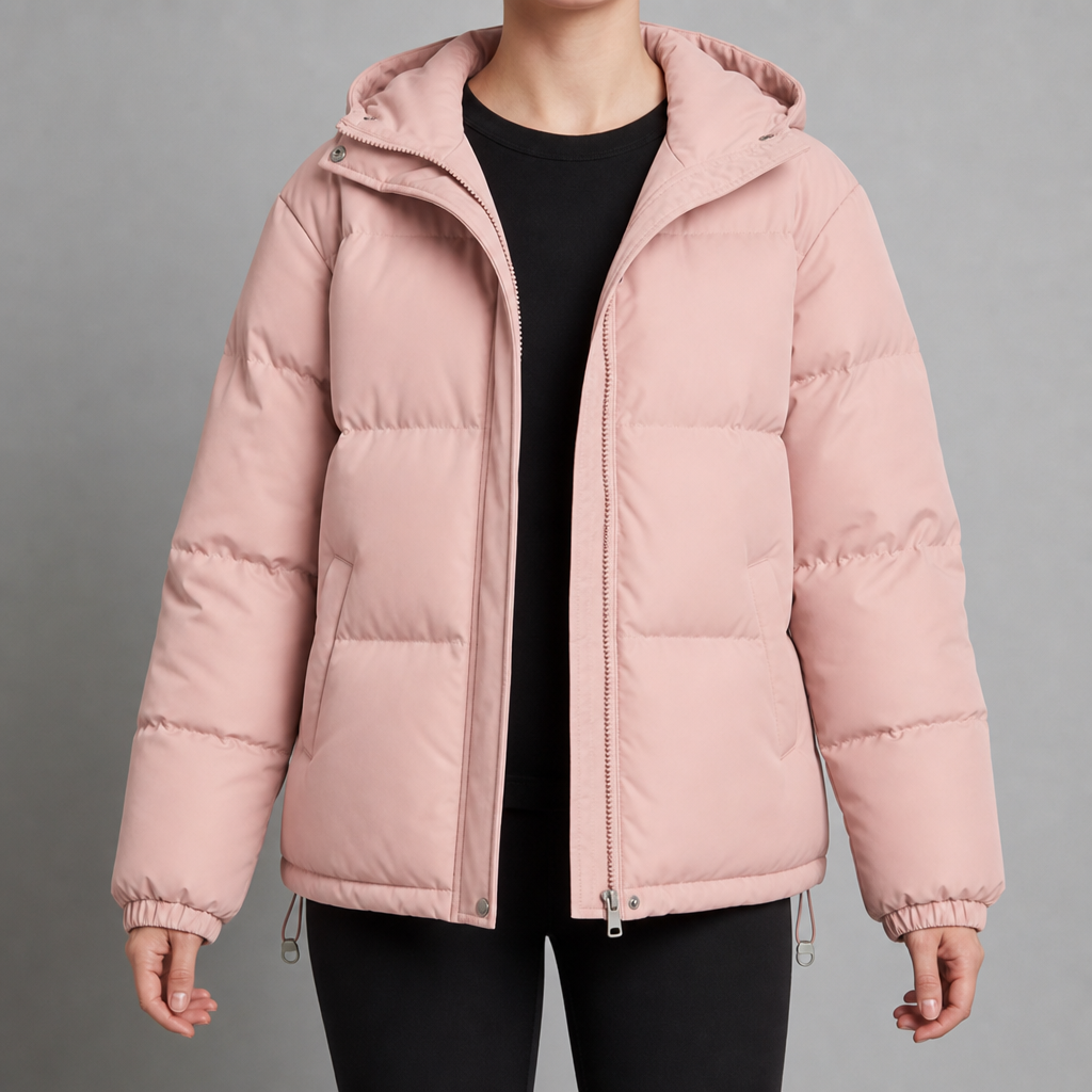 Quilted Puffer Jacket for Women Water Resistant Nylon Hooded – Elara