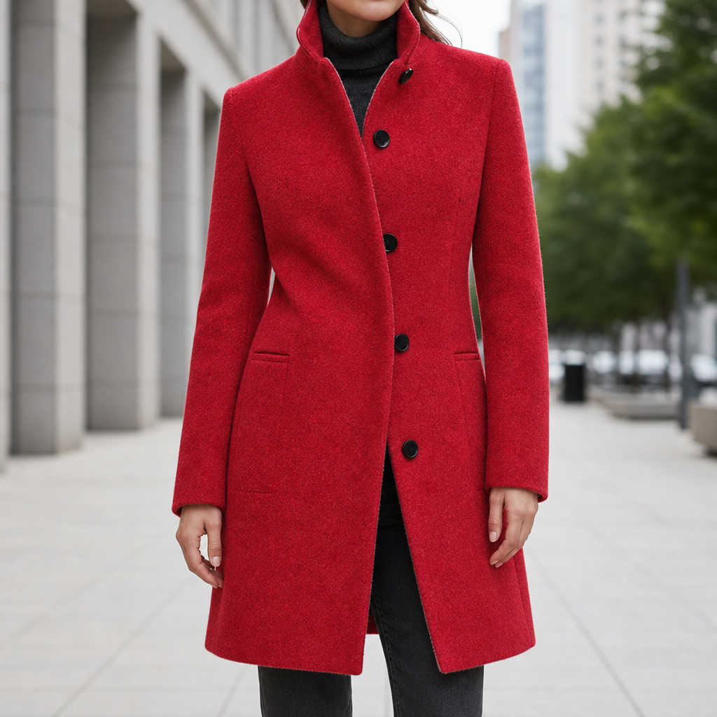 Women’s Grey Wool-Blend Coat Unlined Mid-Thigh – Marlowe