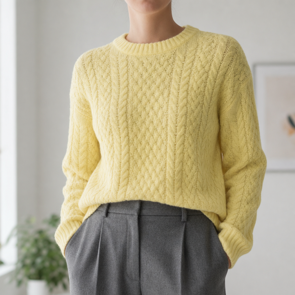 Cable Knit Sweater Relaxed Cotton Blend – Marlowe