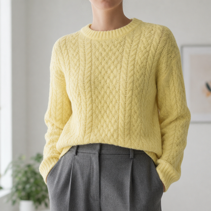 Cable Knit Sweater Relaxed Cotton Blend – Marlowe