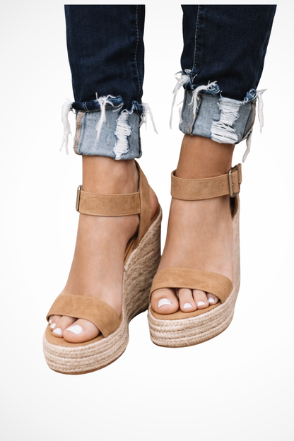 Matilda Women’s Open Toe Wedge Sandals with Adjustable Ankle Strap – Stylish Comfortable Footwear