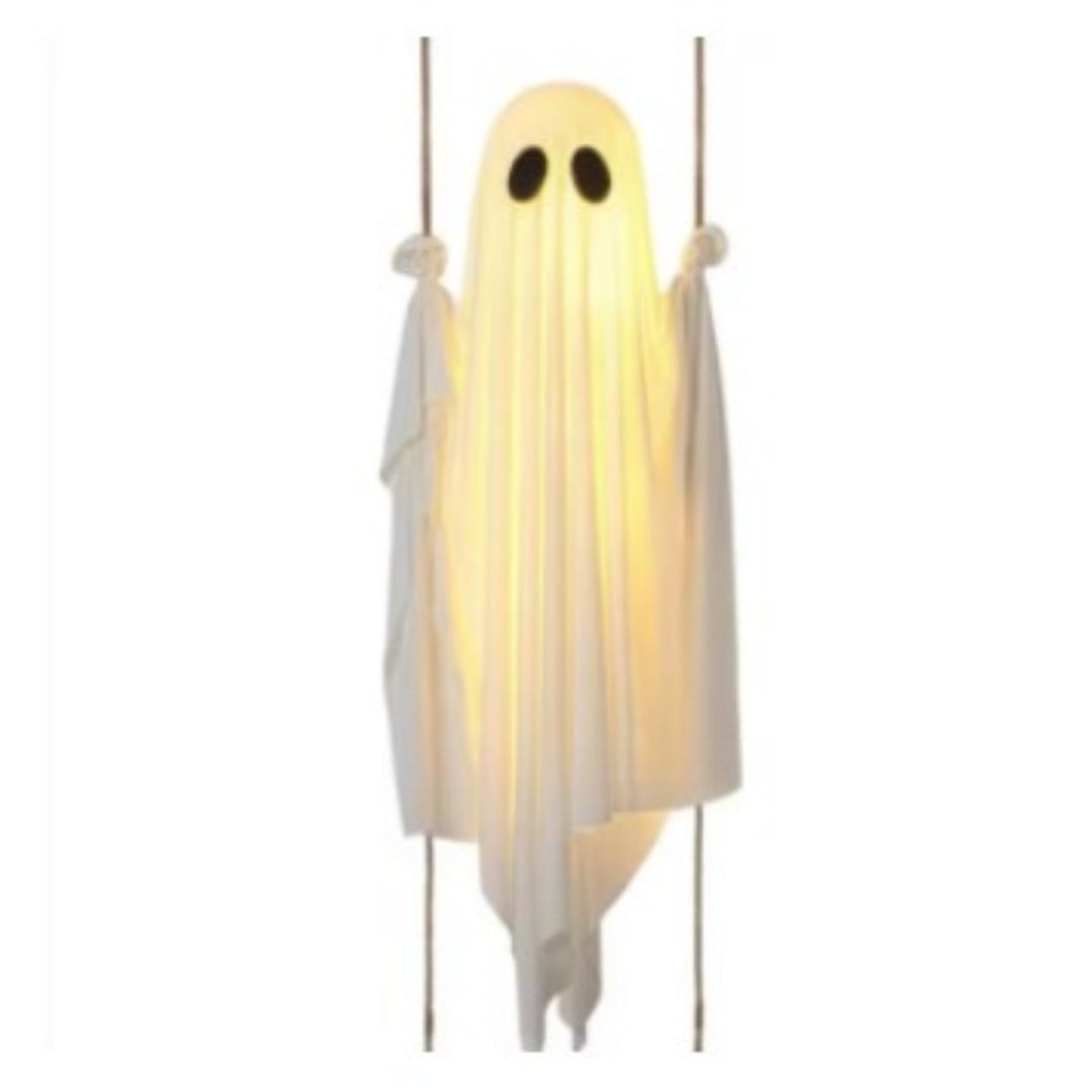 Halloween Illuminated Swinging Ghost Porch Decoration with Remote Control for Outdoor Display