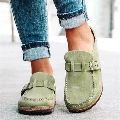 Lorvine Orthopedic Slip-On Shoes with Molded Platform Sole and Adjustable Buckle Strap