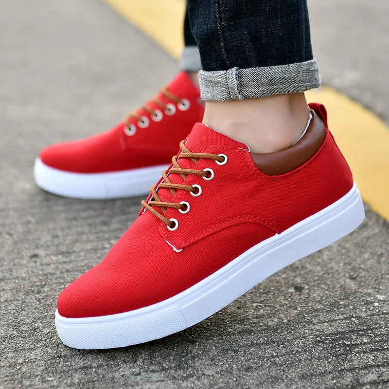 Monarch Low-Top Canvas Sneakers with Padded Heel Collar and Non-Slip Sole