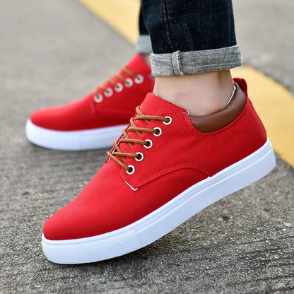Monarch Low-Top Canvas Sneakers with Padded Heel Collar and Non-Slip Sole
