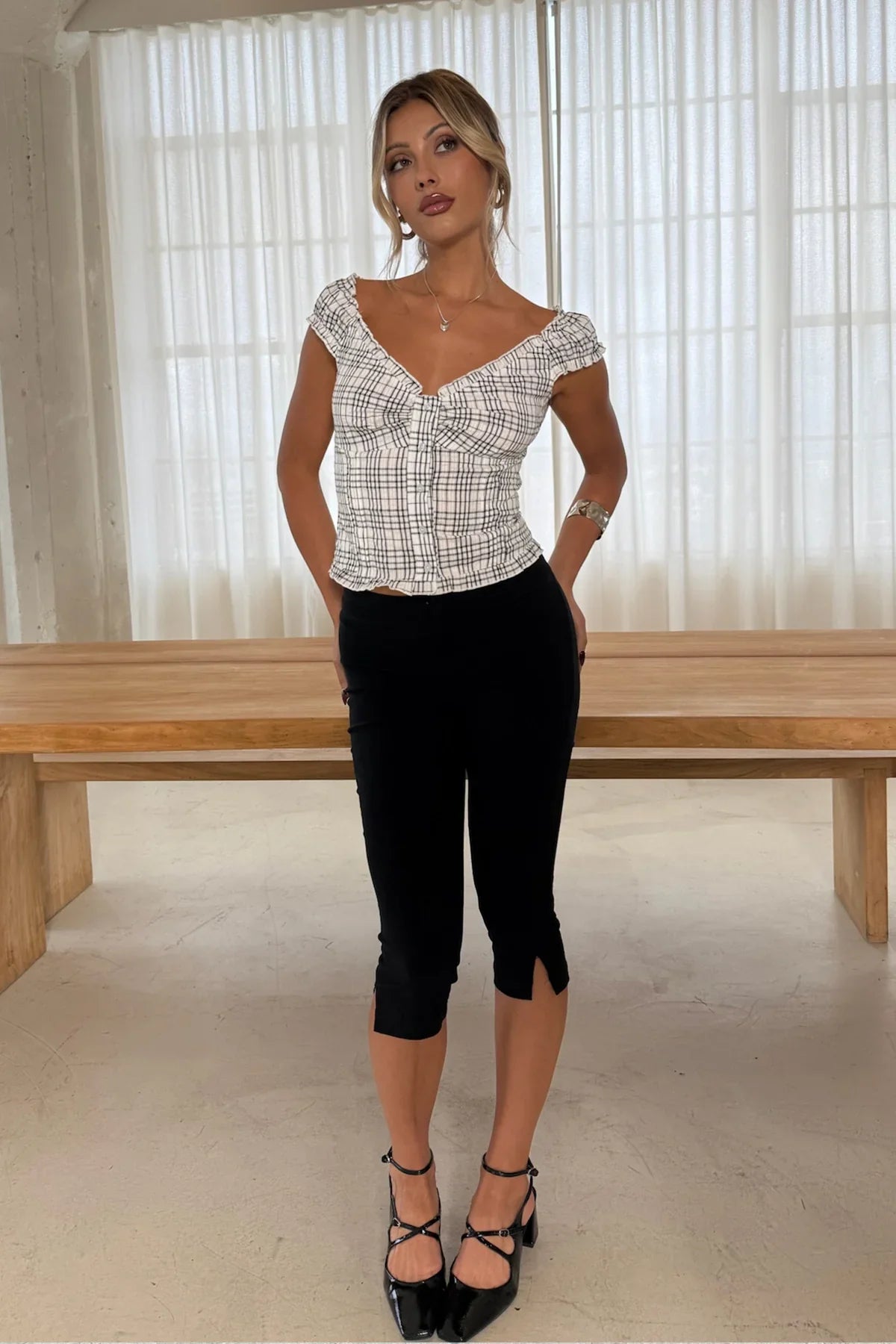 Pantalon capri décontracté