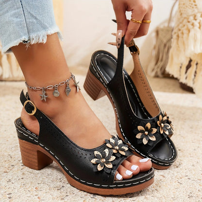 Hailey Block Heels with Cushioned Support – Stylish Comfortable Footwear