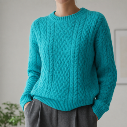 Cable Knit Sweater Relaxed Cotton Blend – Marlowe