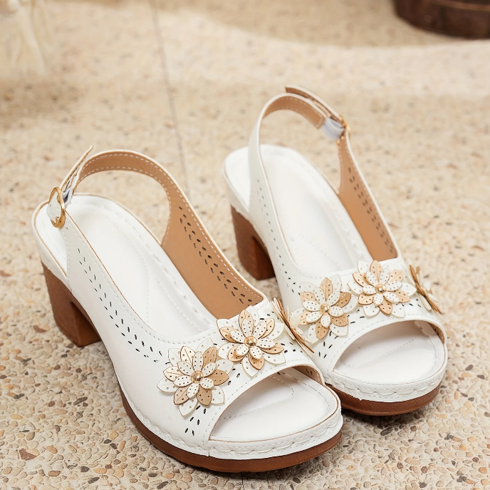 Hailey Block Heels with Cushioned Support – Stylish Comfortable Footwear