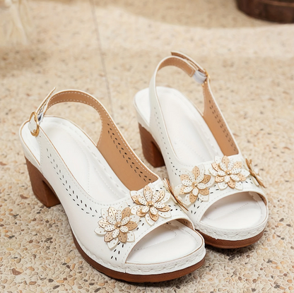 Hailey Block Heels with Cushioned Support – Stylish Comfortable Footwear