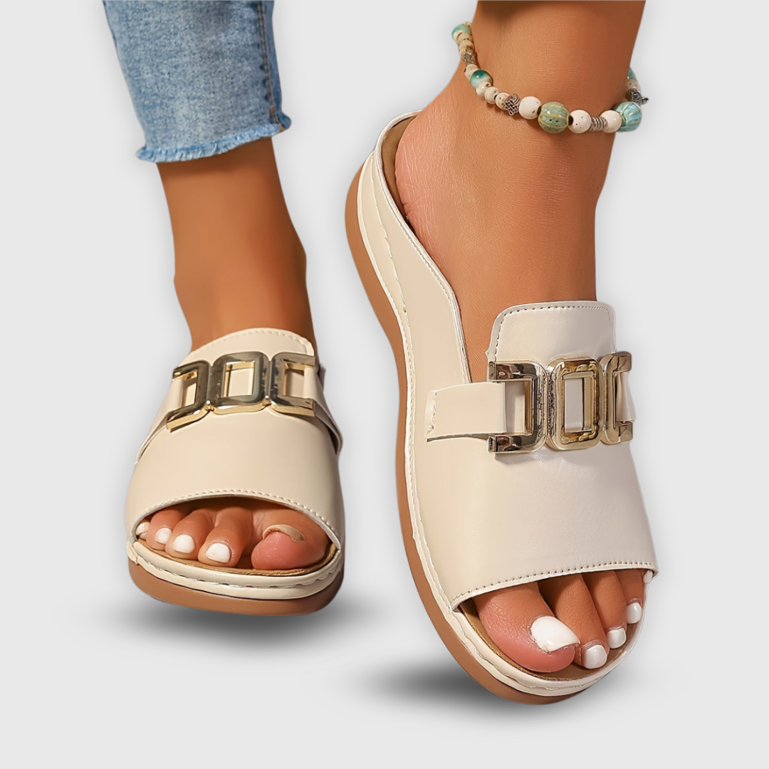 Jennifer Stylish Chain Slip-On Shoes Comfortable Everyday Footwear