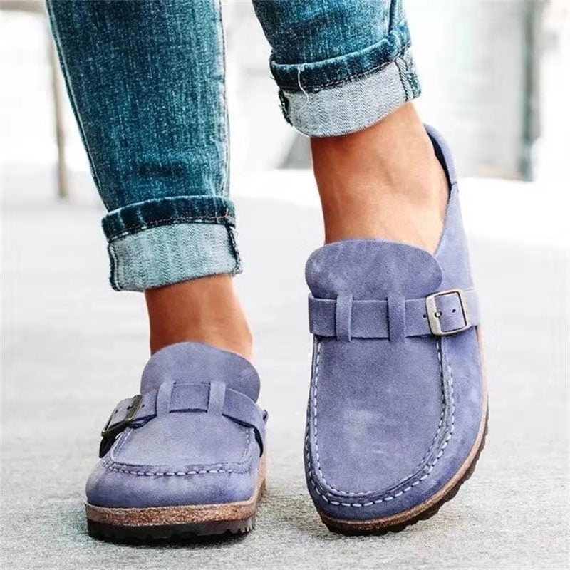 Lorvine Orthopedic Slip-On Shoes with Molded Platform Sole and Adjustable Buckle Strap