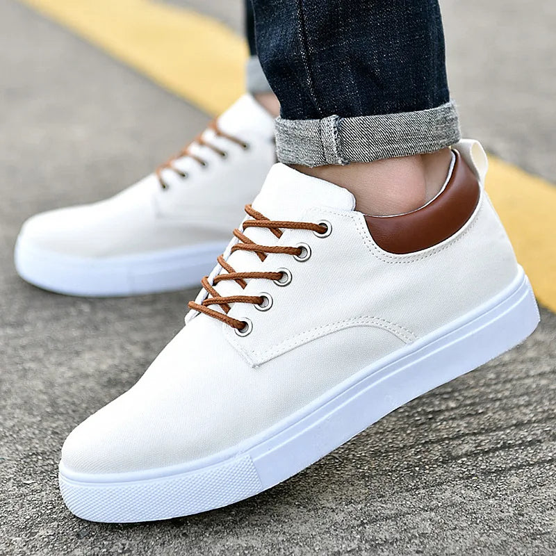 Monarch Low-Top Canvas Sneakers with Padded Heel Collar and Non-Slip Sole
