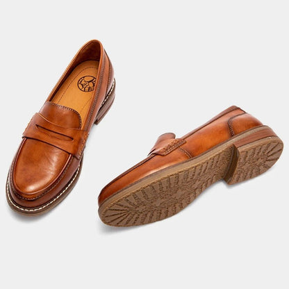 Orthopedic Leather Loafers Supportive Penny Style – Bellamy