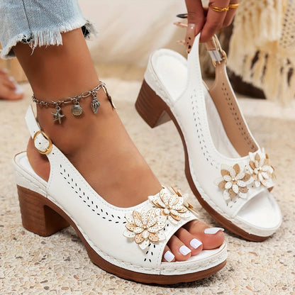 Hailey Block Heels with Cushioned Support – Stylish Comfortable Footwear