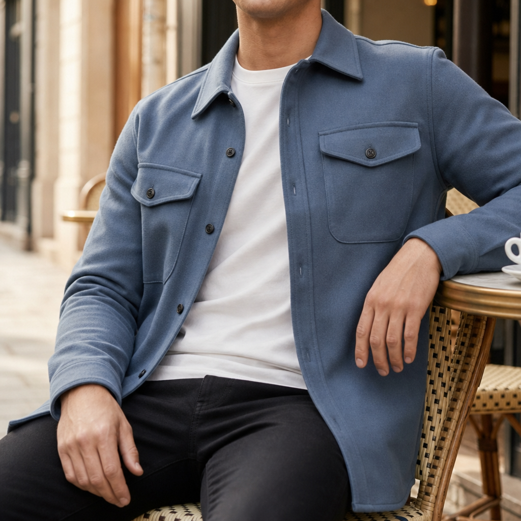 Shirt Jacket Relaxed Fit Button Up Collared – Rowan