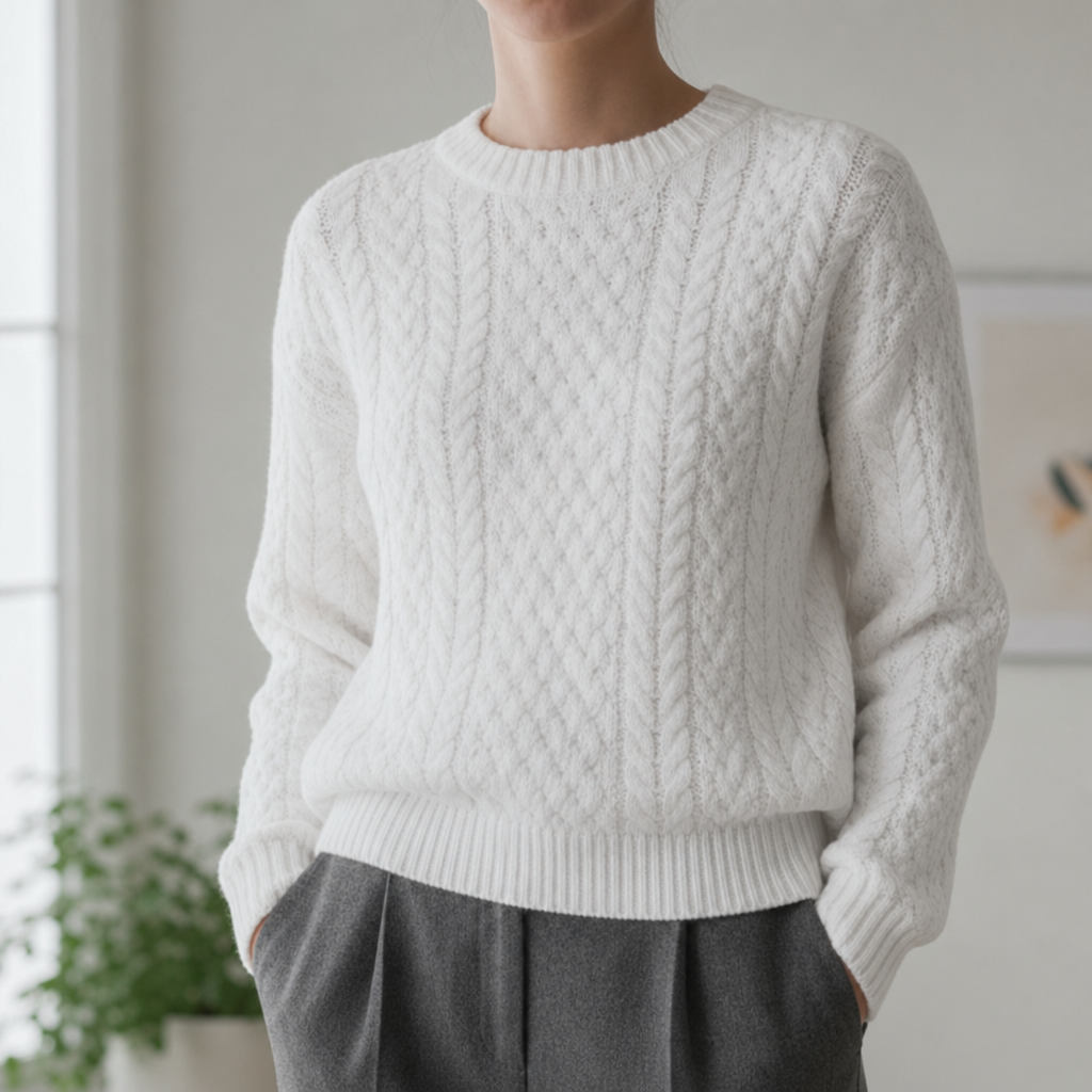 Cable Knit Sweater Relaxed Cotton Blend – Marlowe