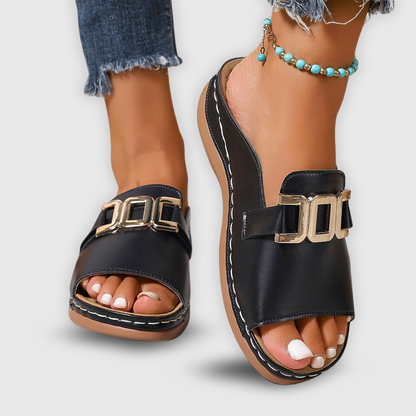 Jennifer Stylish Chain Slip-On Shoes Comfortable Everyday Footwear