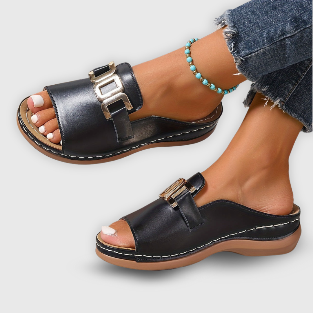 Jennifer Stylish Chain Slip-On Shoes Comfortable Everyday Footwear