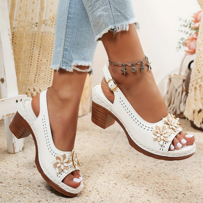 Hailey Block Heels with Cushioned Support – Stylish Comfortable Footwear