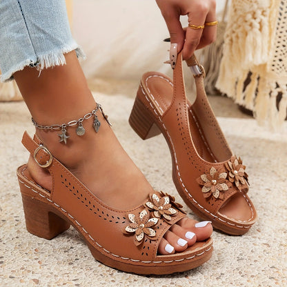 Hailey Block Heels with Cushioned Support – Stylish Comfortable Footwear
