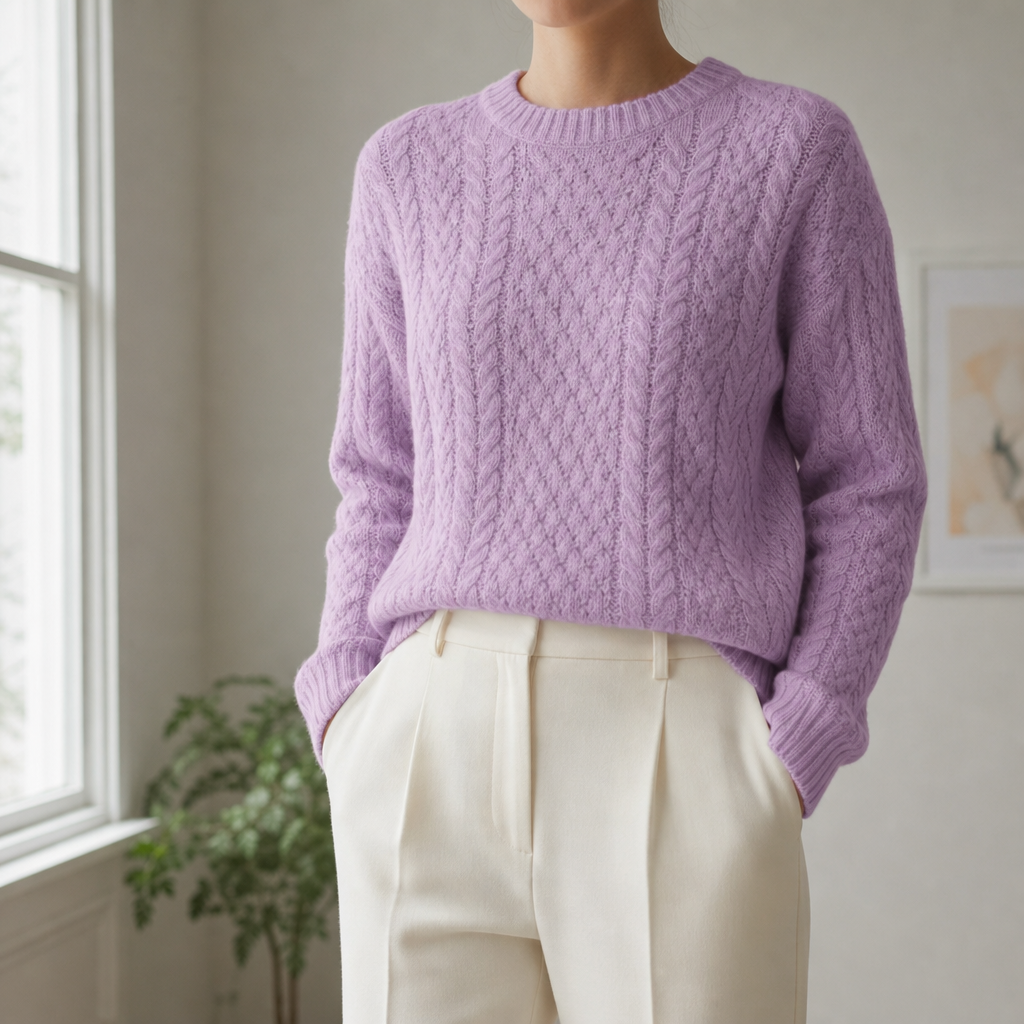 Cable Knit Sweater Relaxed Cotton Blend – Marlowe