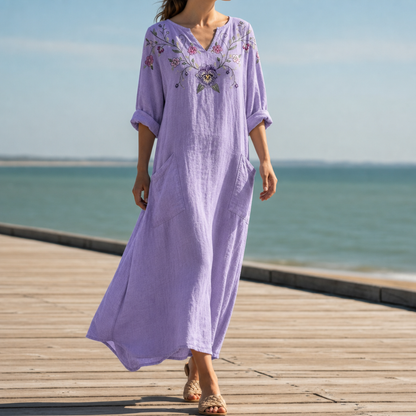 Women's Cotton Blend Boho Maxi Dress Oversized Fit – Maris