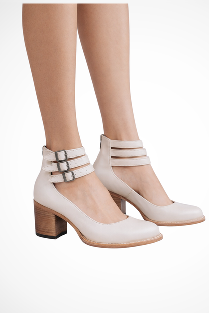 Florence Premium Strappy Ankle Strap Block Heel Boots – Elegant Women's Footwear Collection