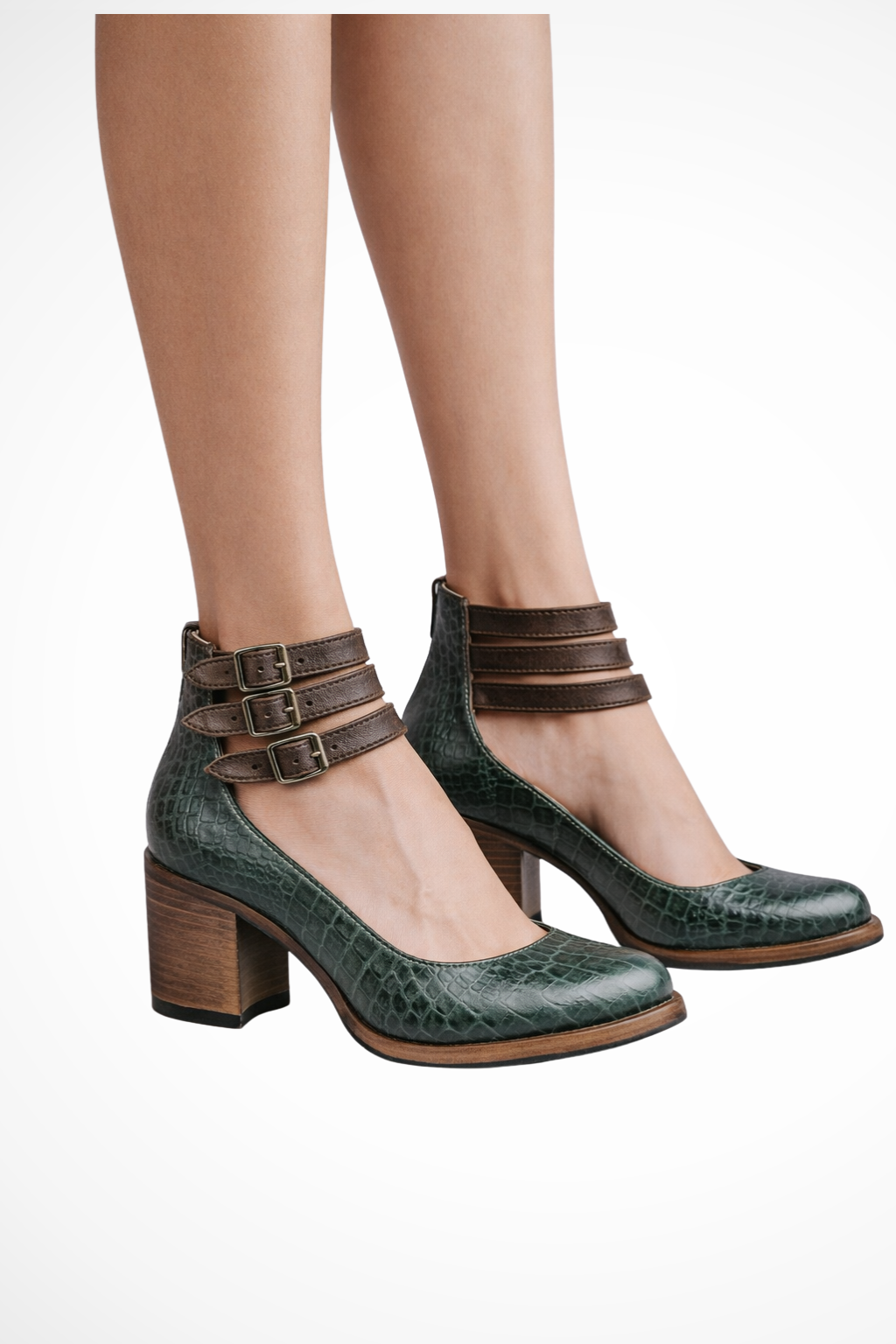 Florence Premium Strappy Ankle Strap Block Heel Boots – Elegant Women's Footwear Collection