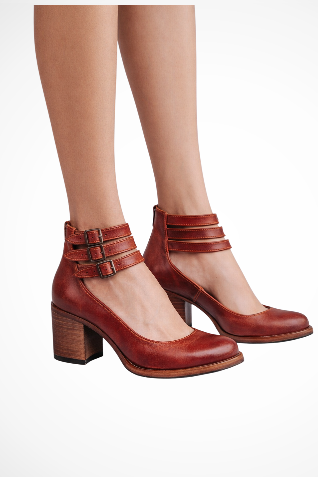Florence Premium Strappy Ankle Strap Block Heel Boots – Elegant Women's Footwear Collection