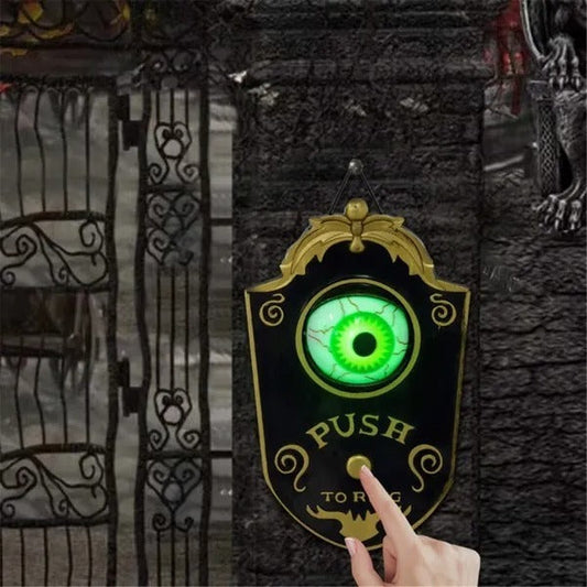 Light-Up Spooky Eyeball Doorbell Halloween Decoration for Haunted House Themes