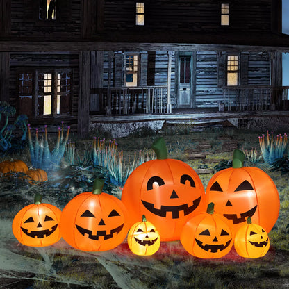 7ft Halloween Inflatable Pumpkin with 7 LED Lights – Outdoor Yard Decor for Spooky Fall Celebrations
